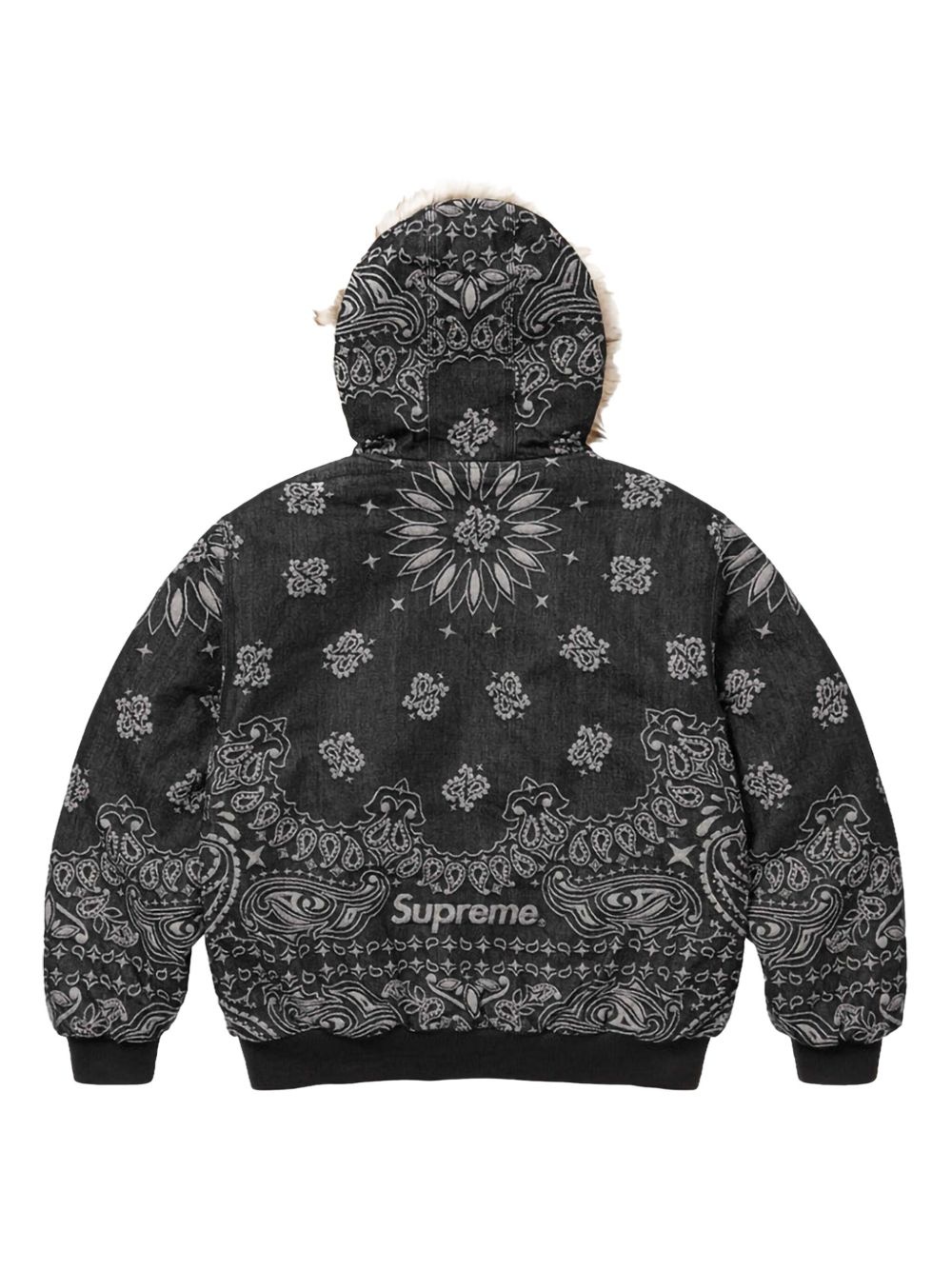 bandana-jacquard denim jacket - 2