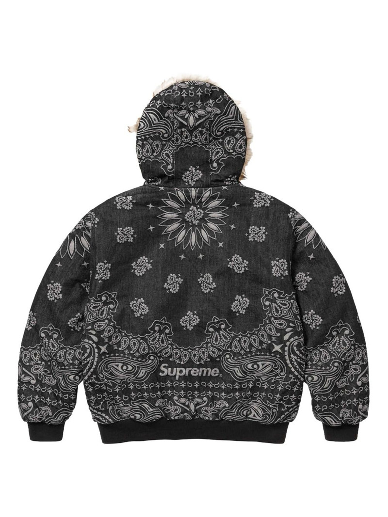 Supreme bandana-jacquard denim jacket outlook
