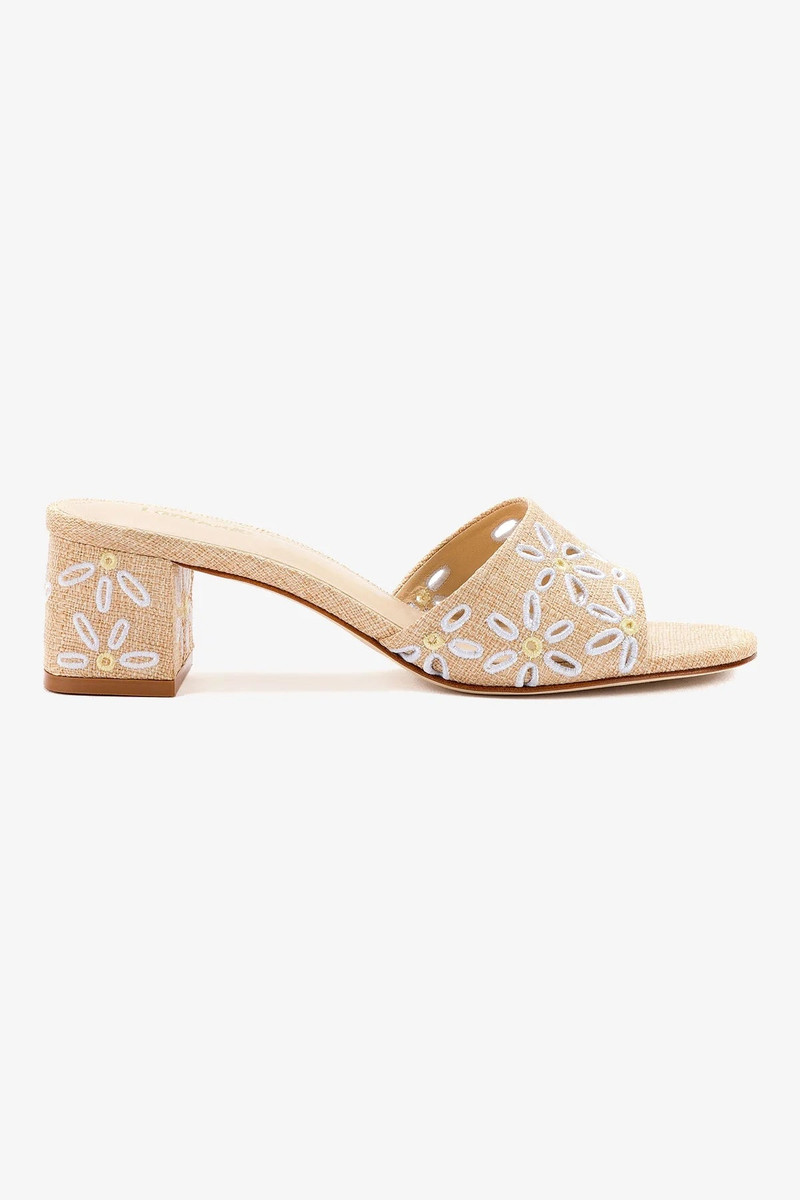 Brigitte Mule In Beige Raffia 1