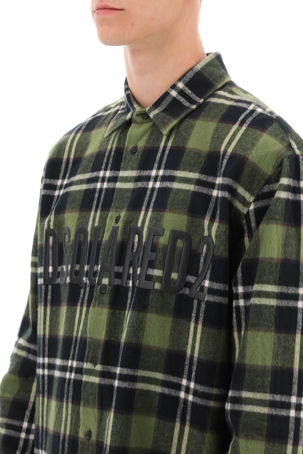 Check flannel shirt with rubberized logo - 5