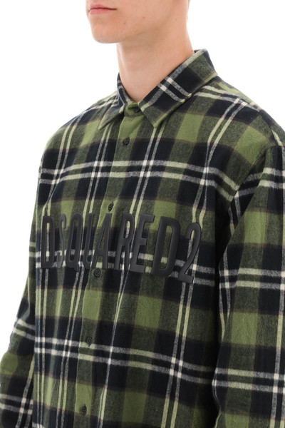 DSQUARED2 Check flannel shirt with rubberized logo outlook