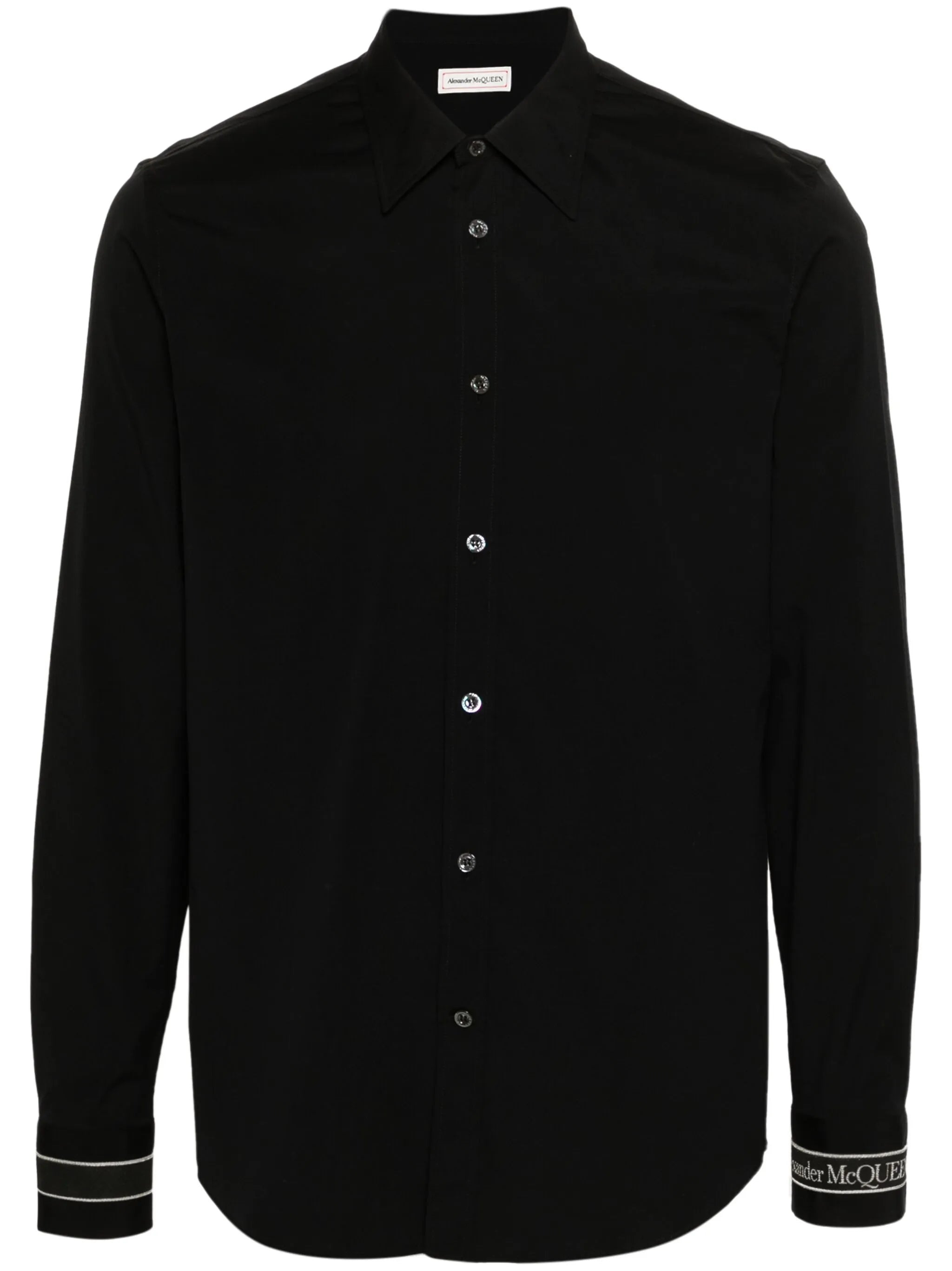 logo-strap cotton shirt - 1
