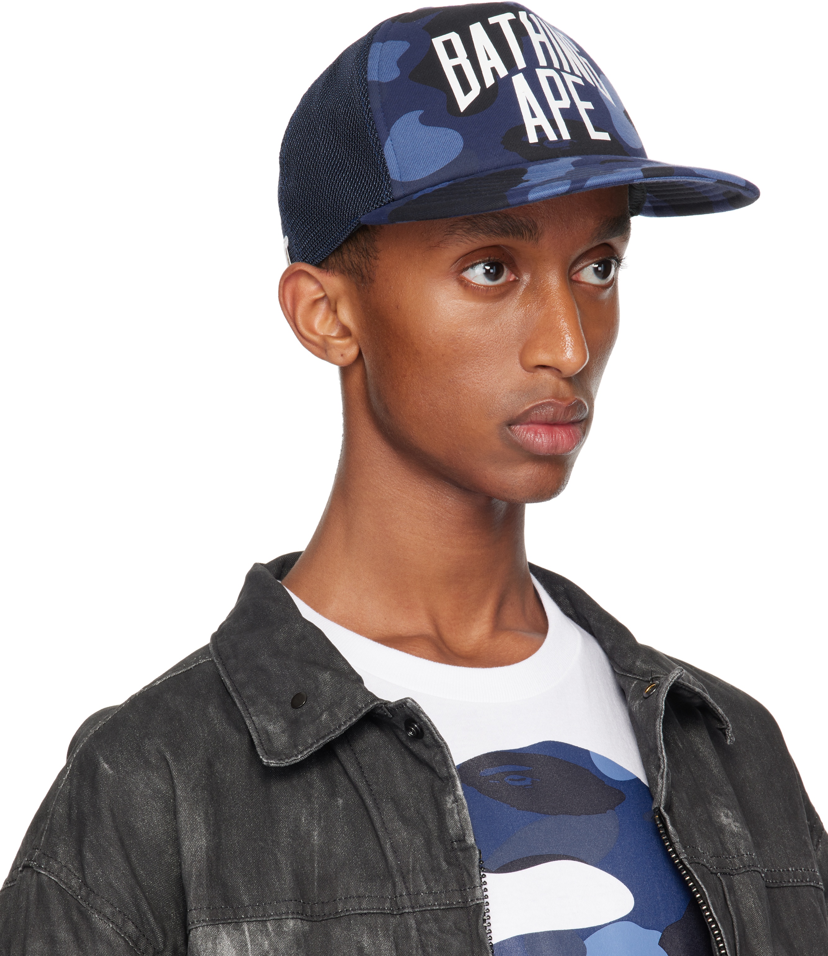 Navy Color Camo NYC Logo Mesh Cap - 2