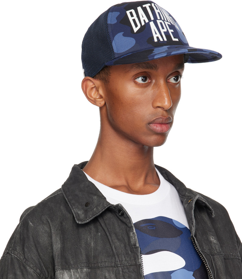 A BATHING APE® Navy Color Camo NYC Logo Mesh Cap outlook