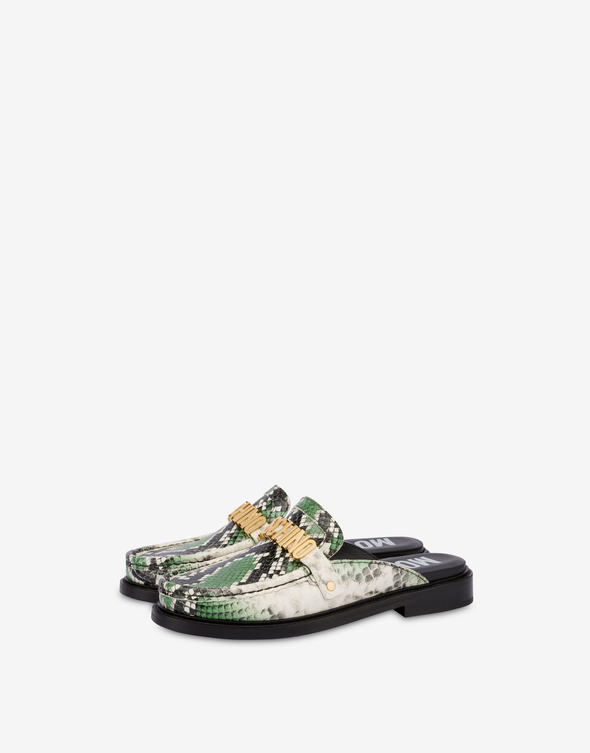 PYTHON-PRINT OPEN-TOE LOAFERS - 1