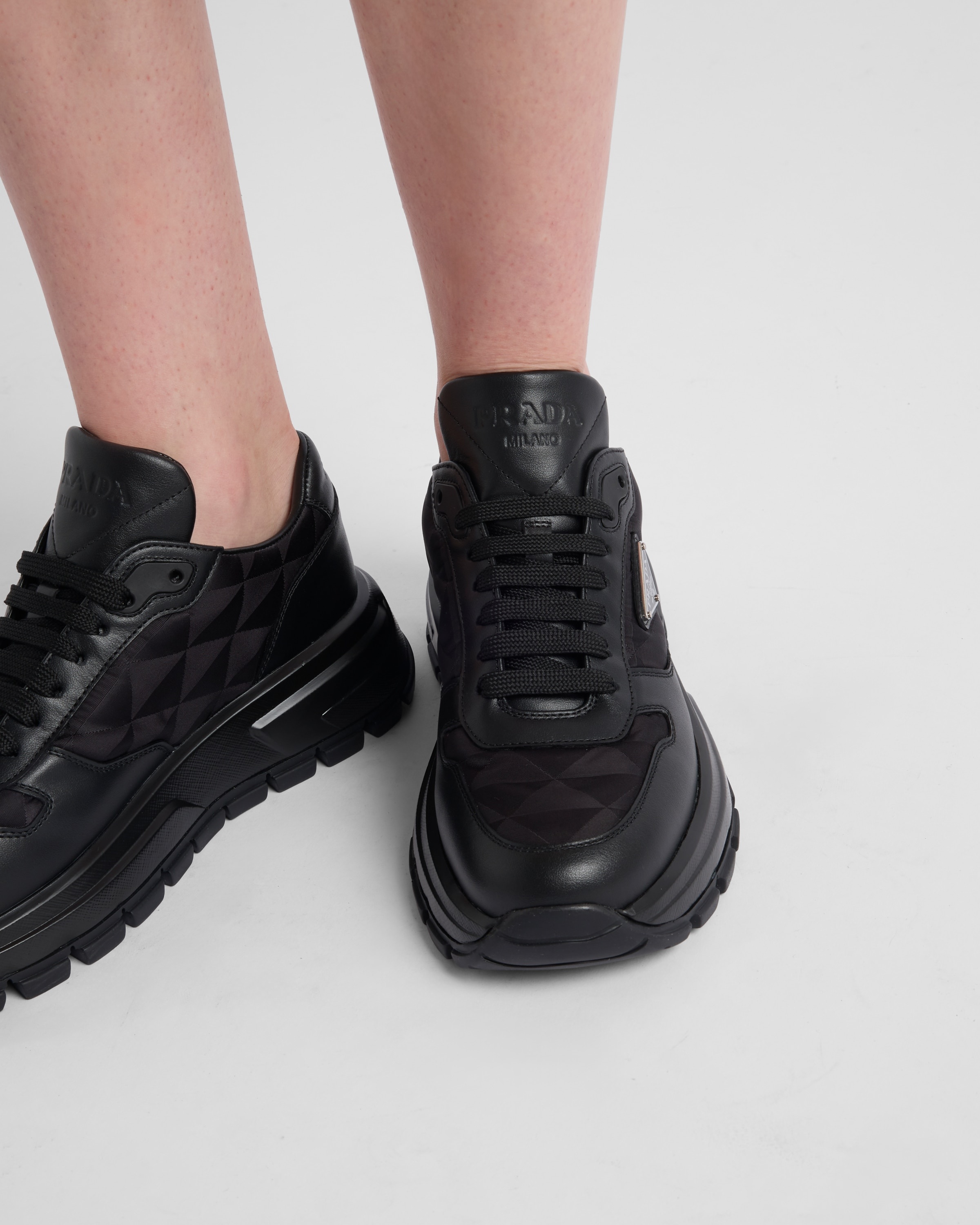 PRAX 01 Re-Nylon and leather sneakers - 3