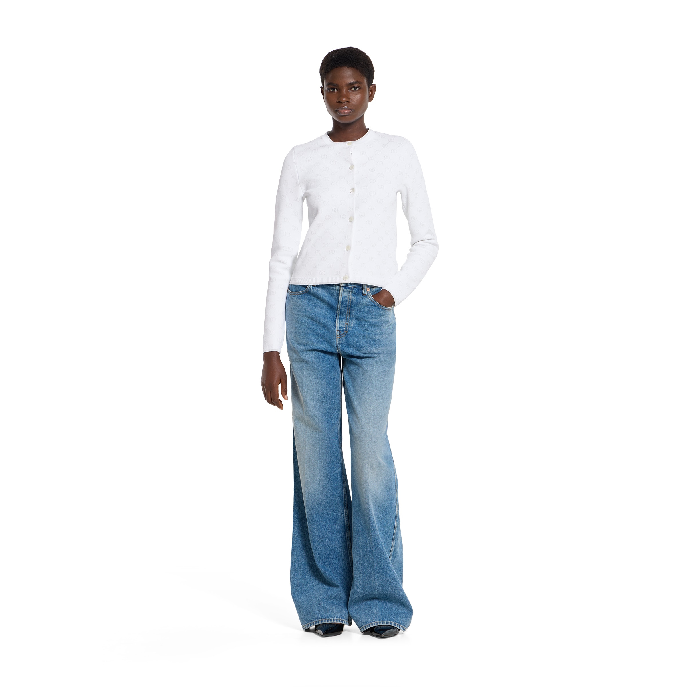 Stretch GG viscose jacquard cardigan - 2