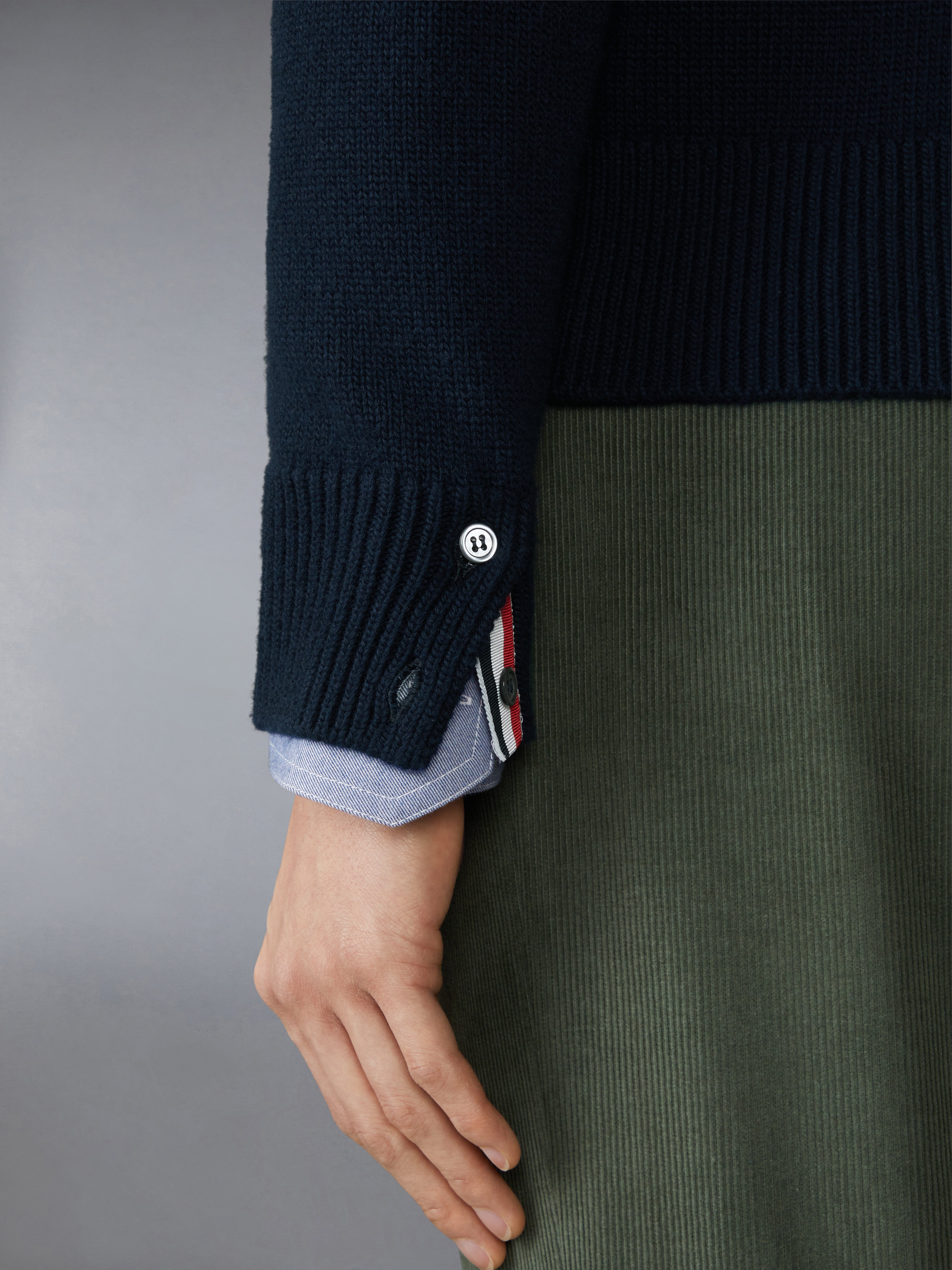 MERINO WOOL 4-BAR FUNNEL NECK PULLOVER - 5
