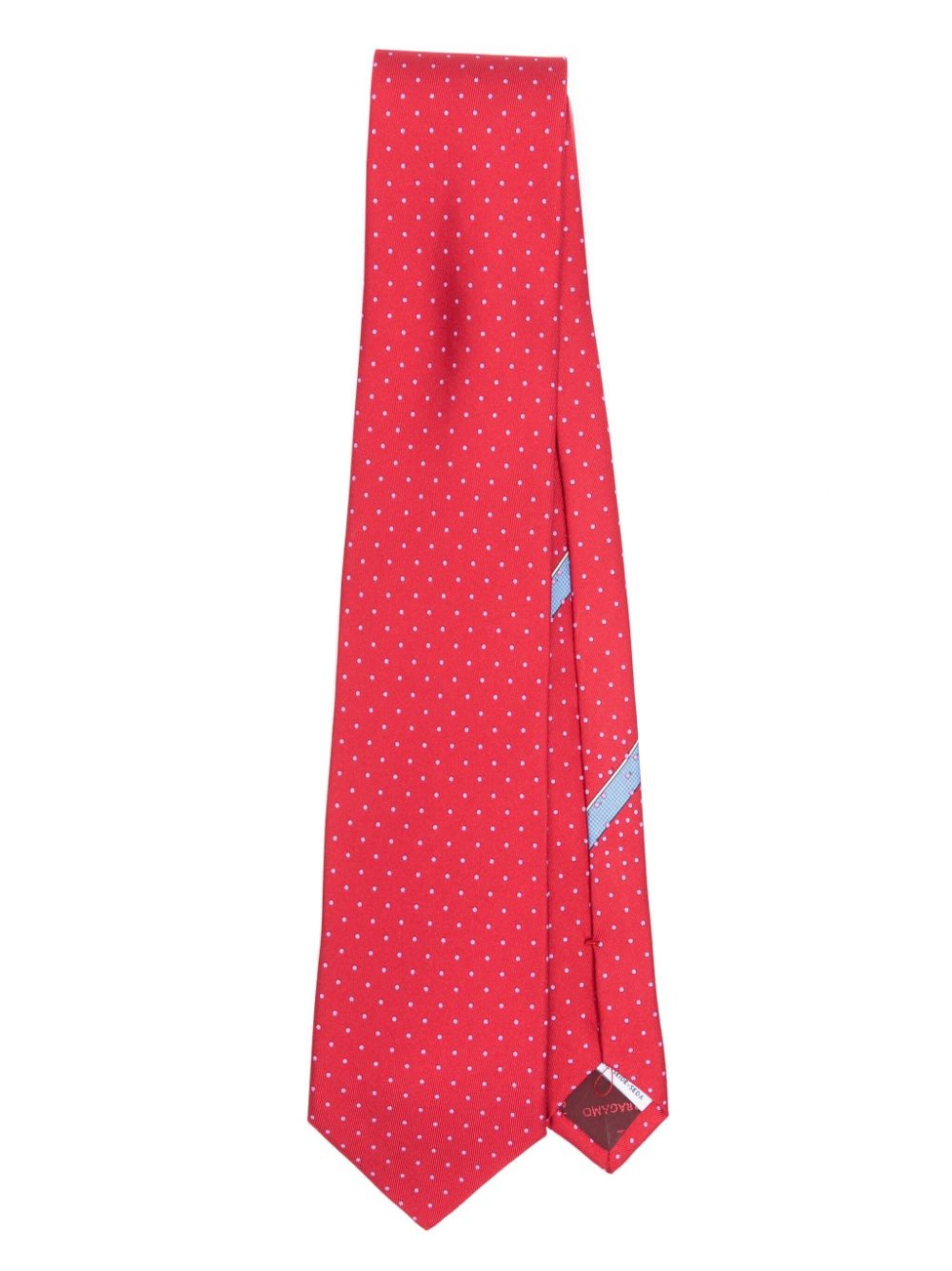 polka dot silk tie - 1