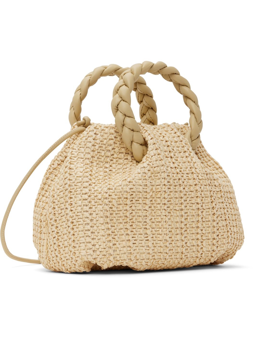 Beige Bombon Medium Raffia Bag - 2
