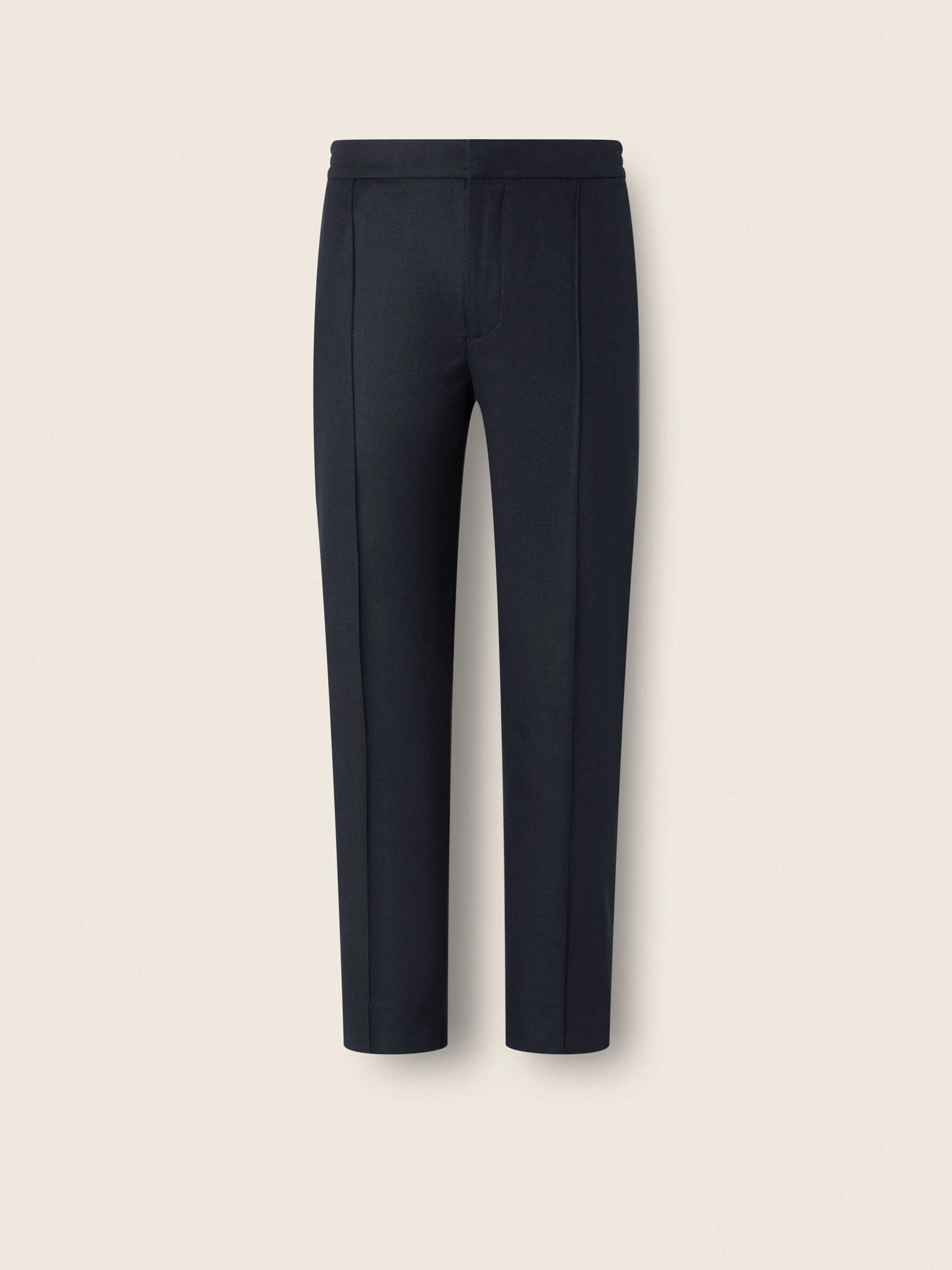 NAVY BLUE WOOL SILK AND CASHMERE PANTS - 1
