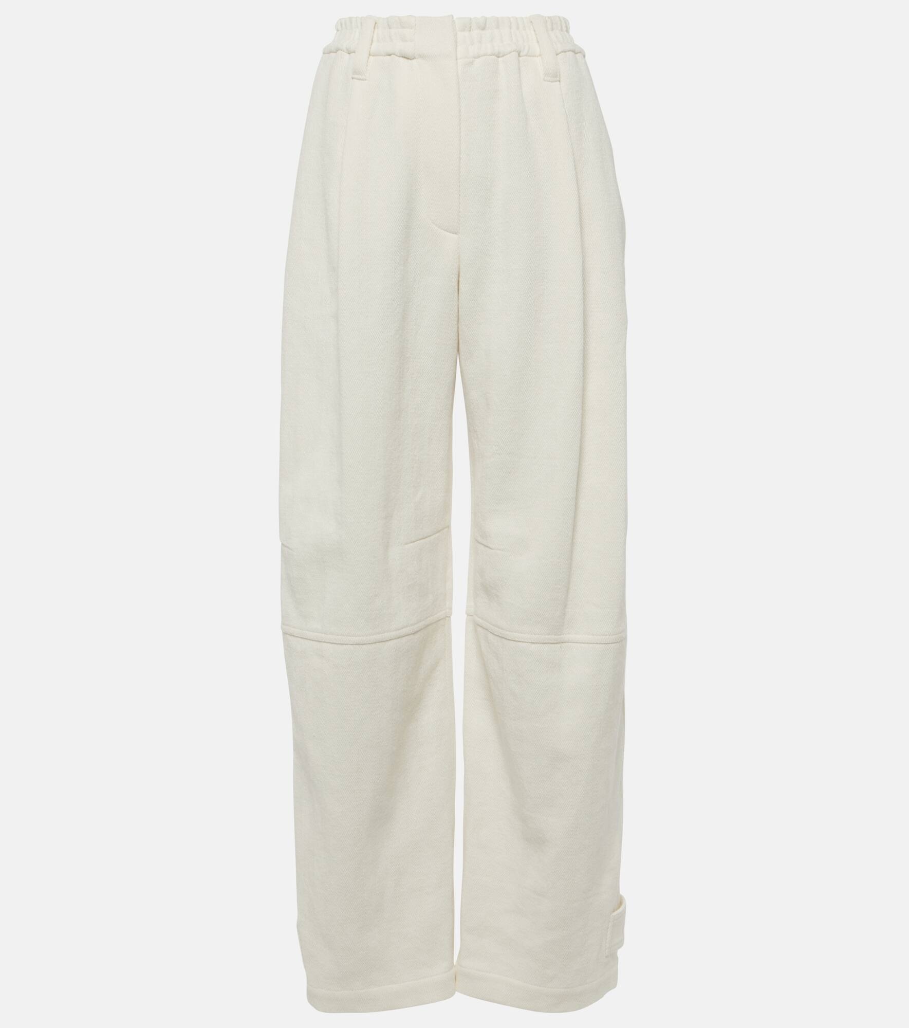 Herringbone cotton and linen straight pants - 1