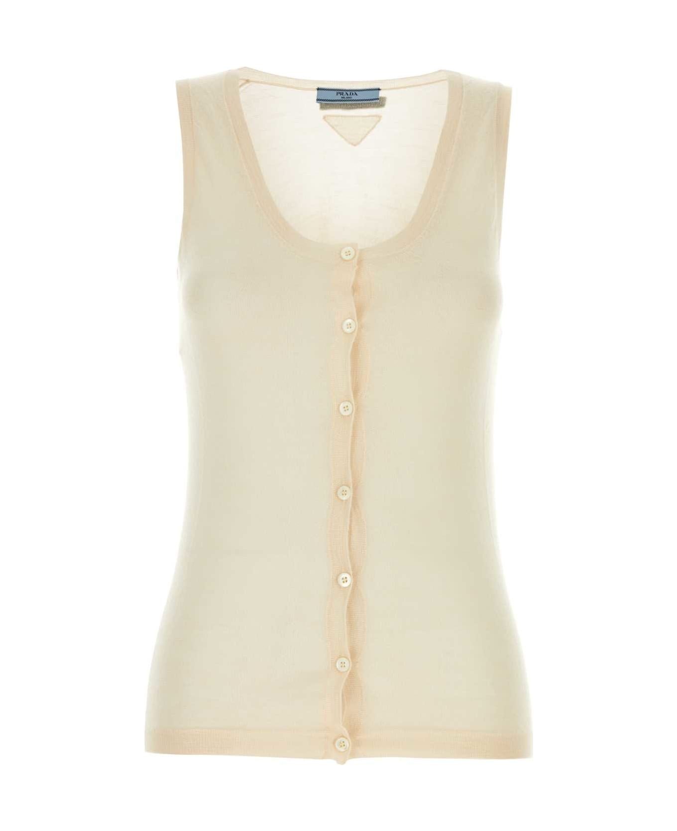 Skin Pink Cashmere Blend Vest - 1