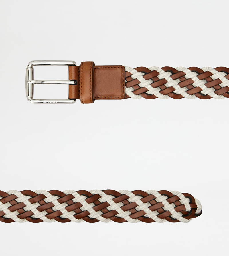 Tod's BELT IN LEATHER AND CANVAS outlook