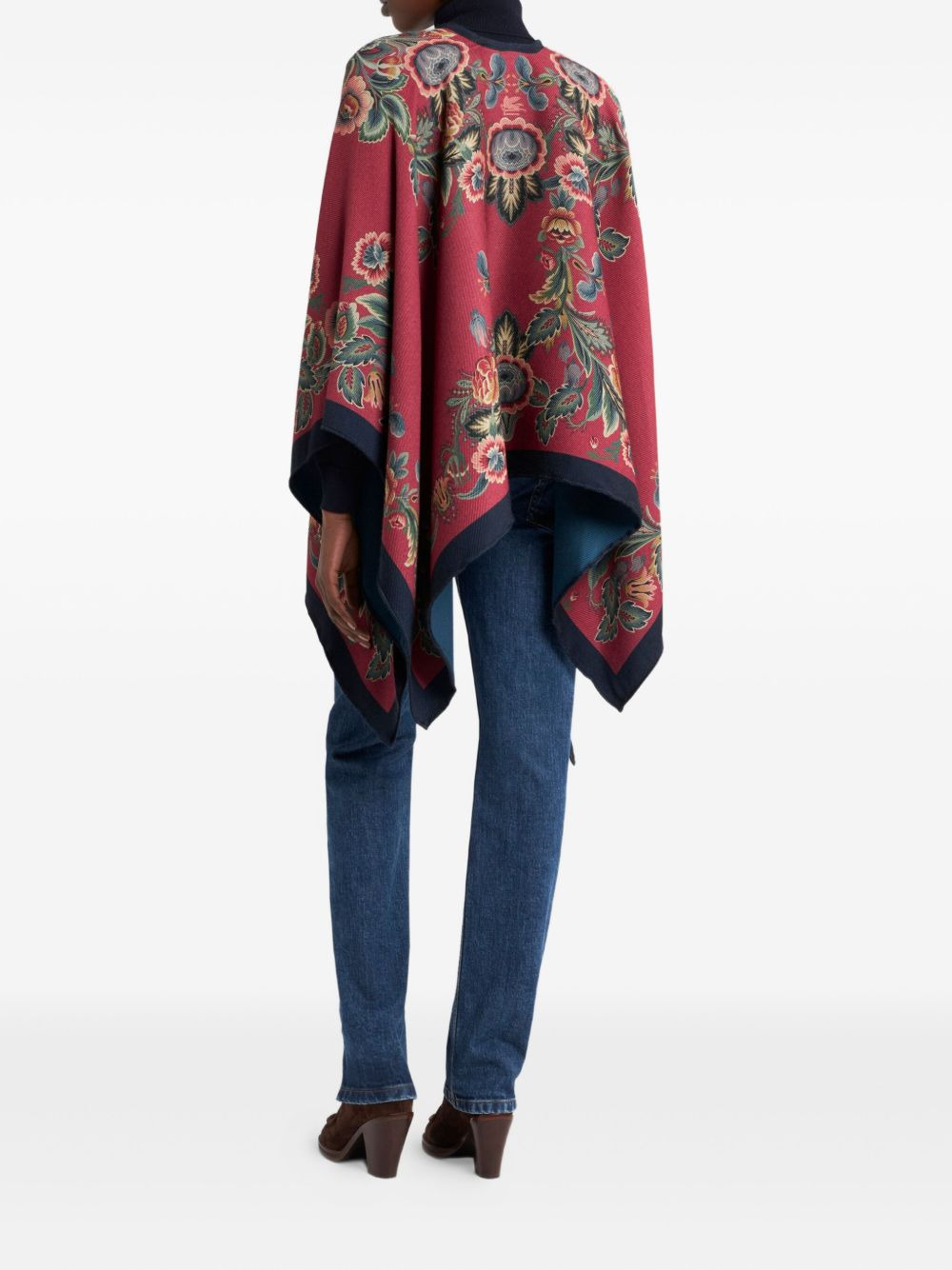 floral-patterned cape - 3