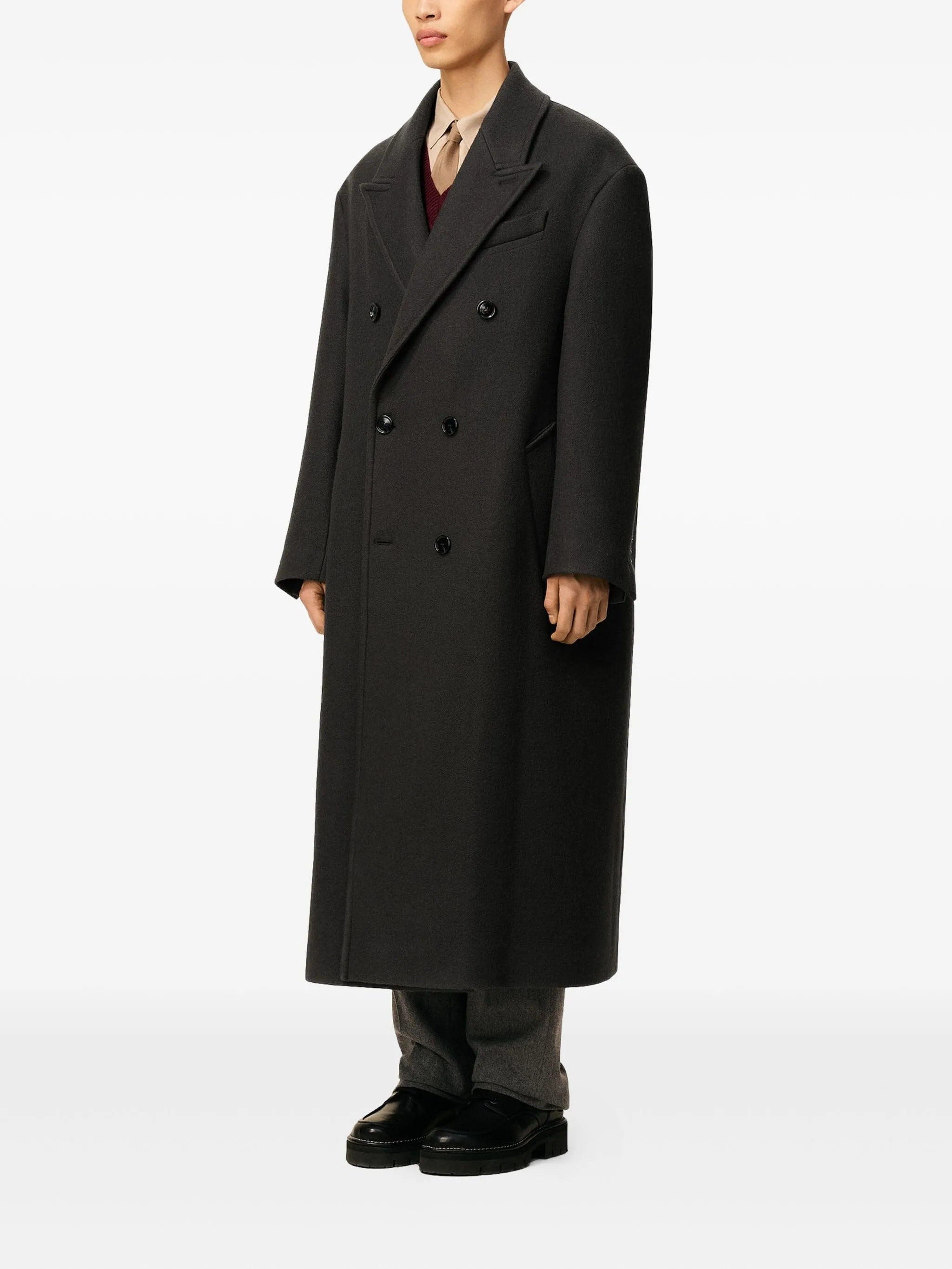 Ami Paris Double-breasted Wool Coat - 5