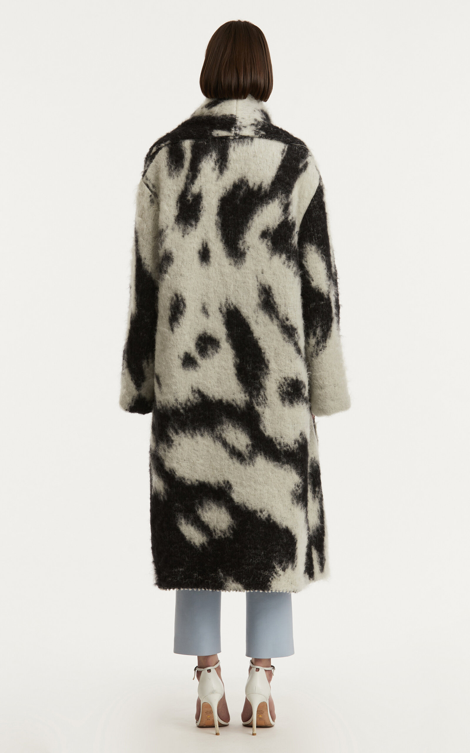 Oversized Mohair-Wool Coat black/white - 6