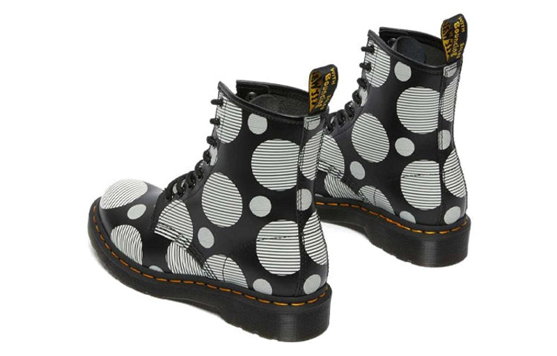 Dr. Martens (WMNS) Dr.Martens 1460 Polka Dot Smooth Leather Lace Up Boots 'Black' 26876009 outlook