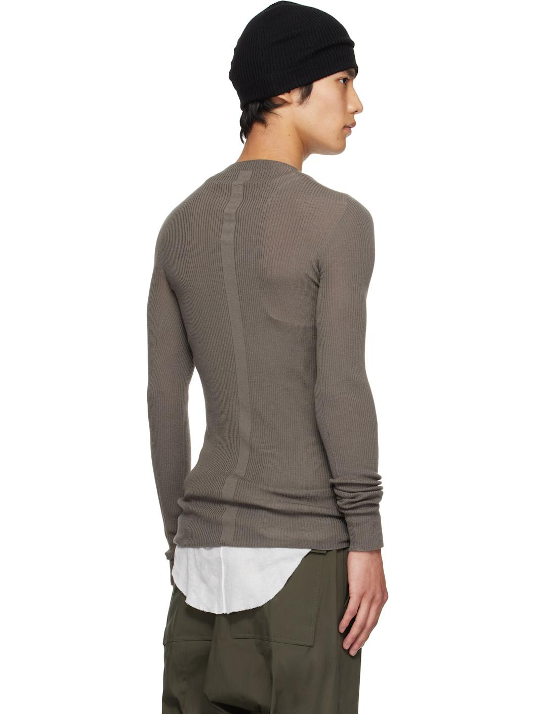 Gray Concordians Ribbed Round Neck Sweater - 3
