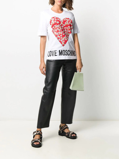 Moschino floral logo heart print T-shirt outlook