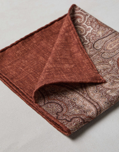 Brunello Cucinelli Silk pocket square with paisley design outlook
