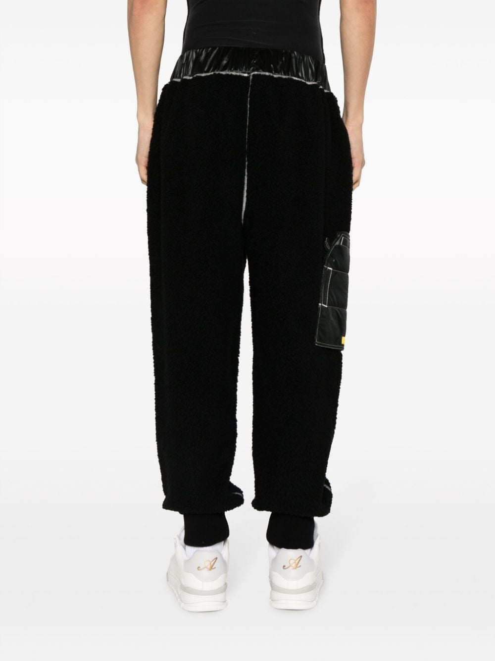 logo-patch fleece track pants - 4