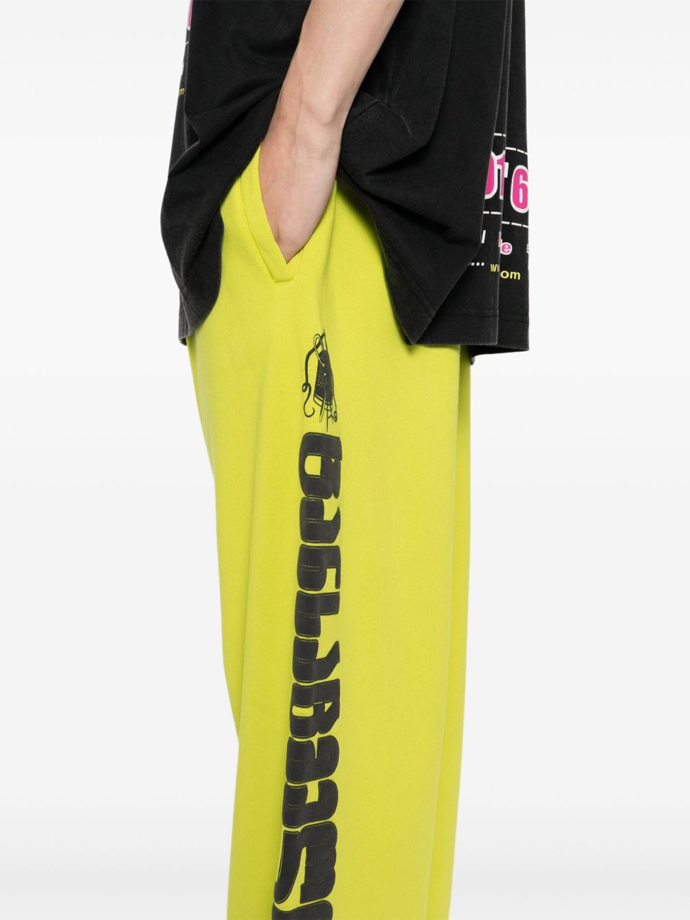 graphic-print cotton trousers - 5
