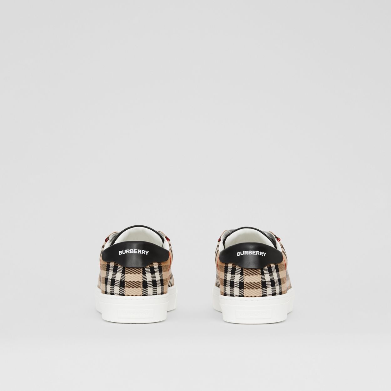 Vintage Check and Leather Sneakers - 5