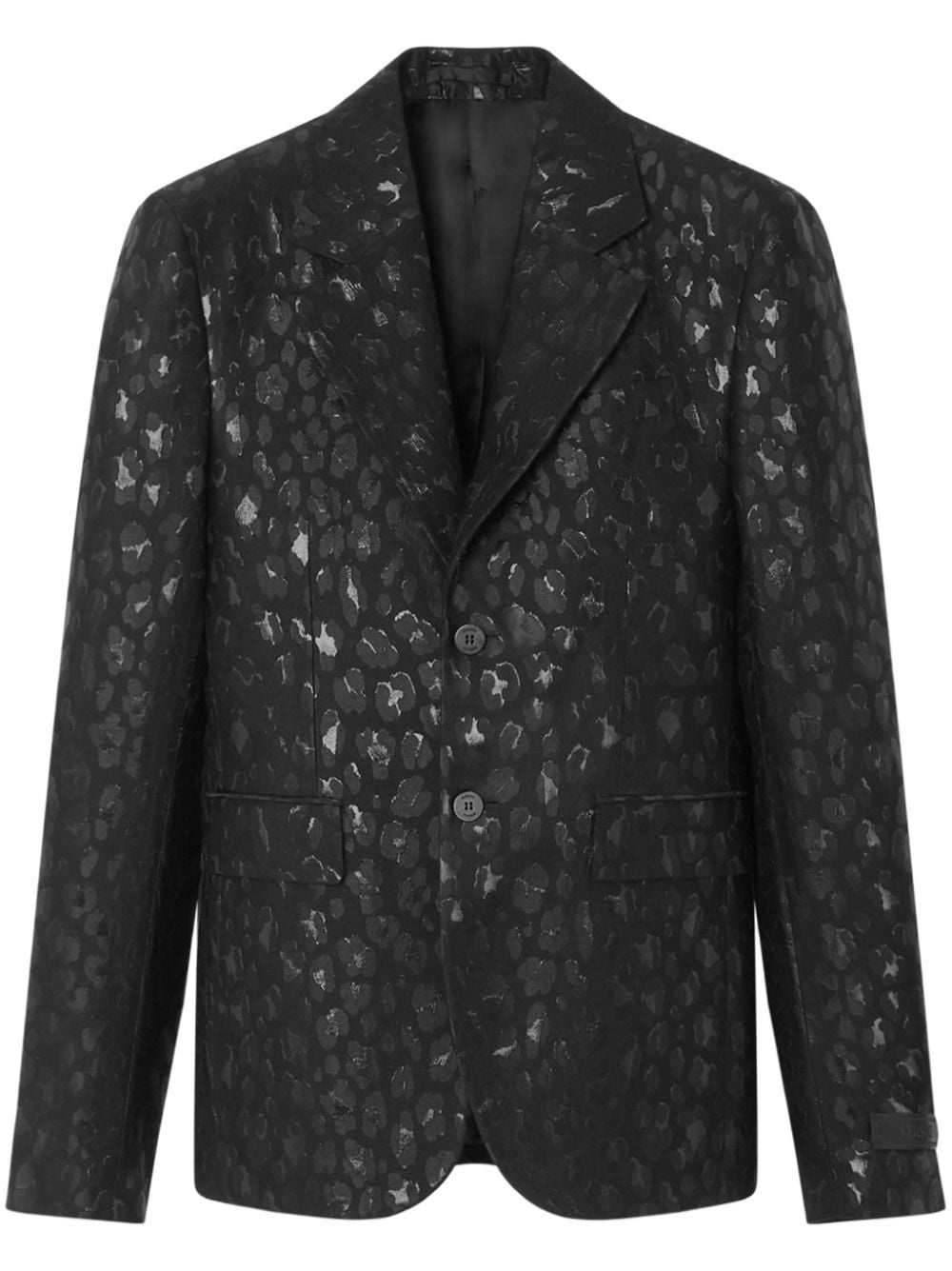 printed single-breasted blazer - 1