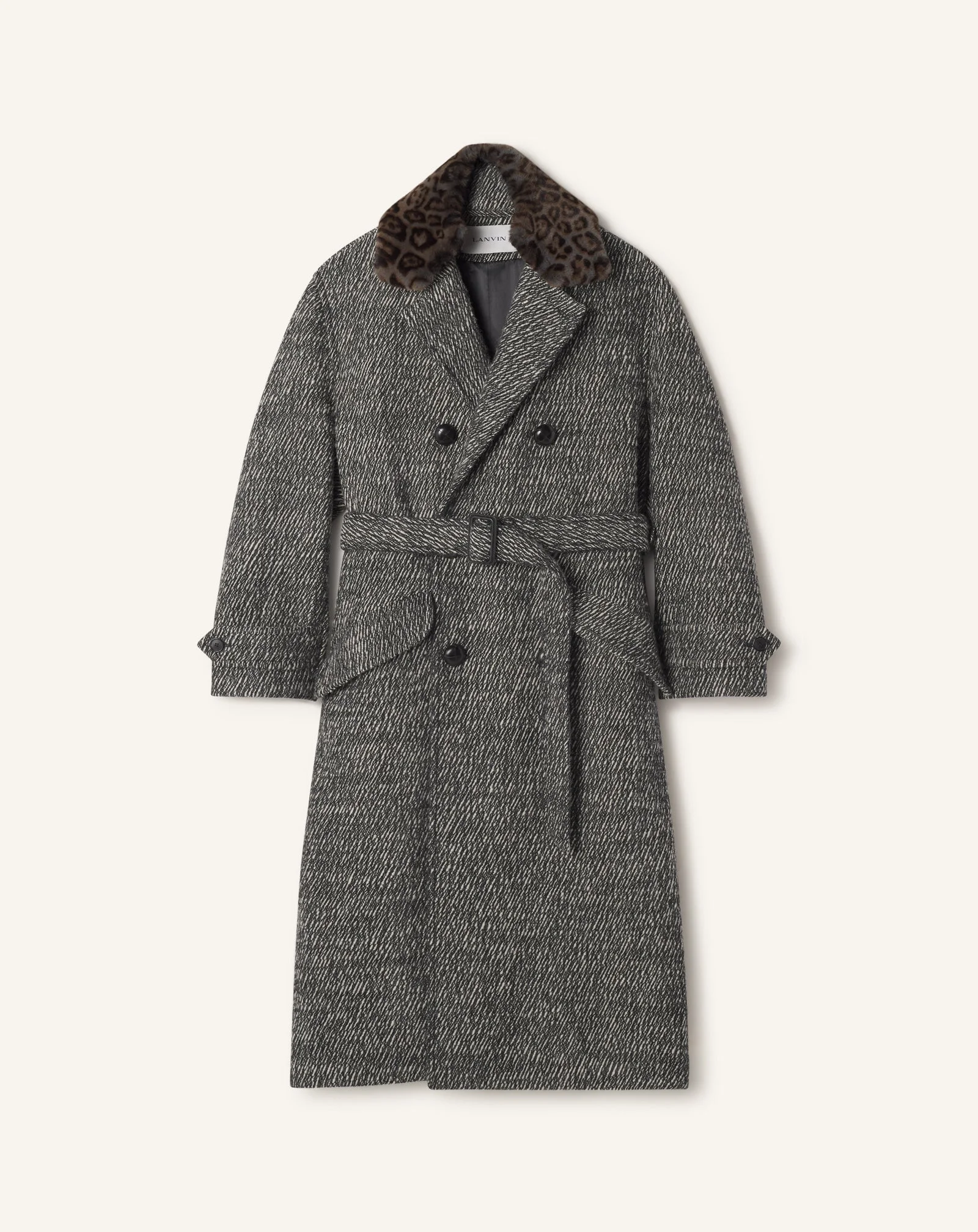 LOOSE-FIT TRENCH COAT IN TEXTURED WOOL - 1