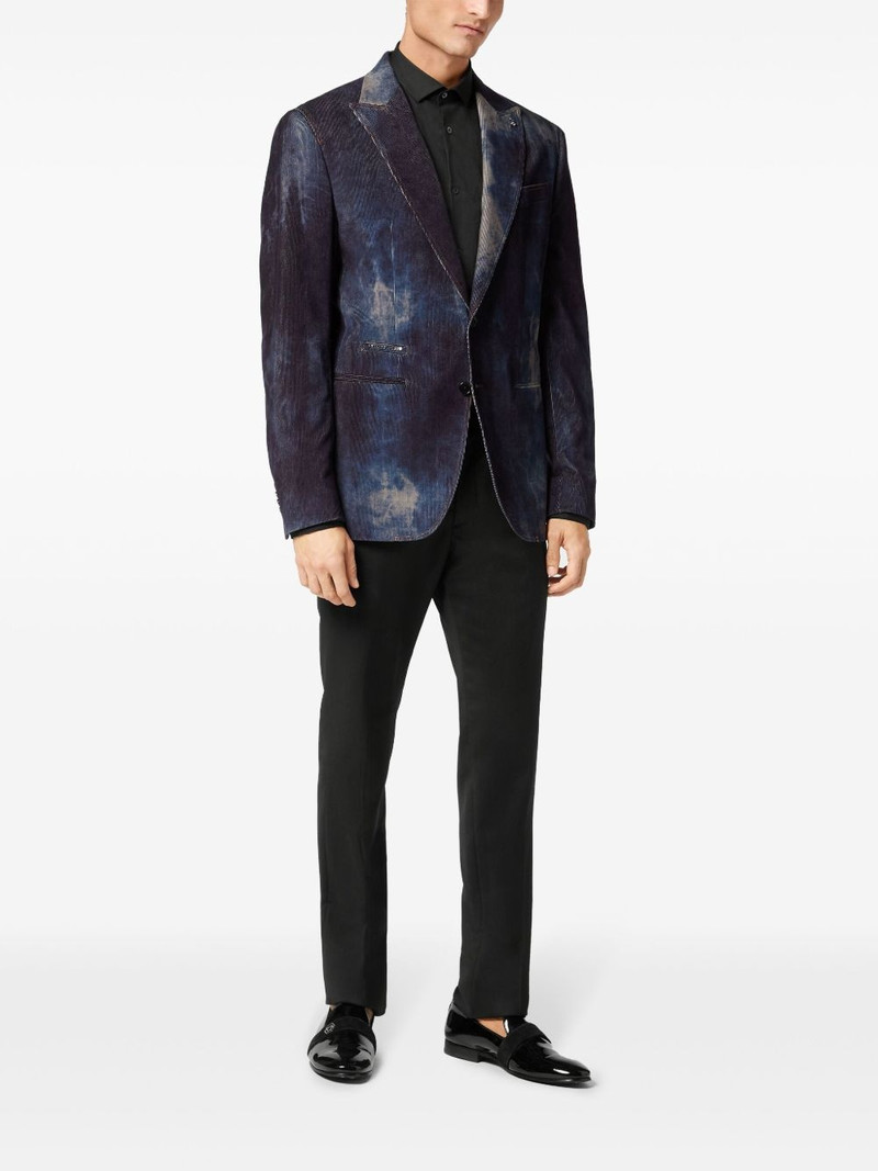 PHILIPP PLEIN bleached-effect velvet blazer outlook