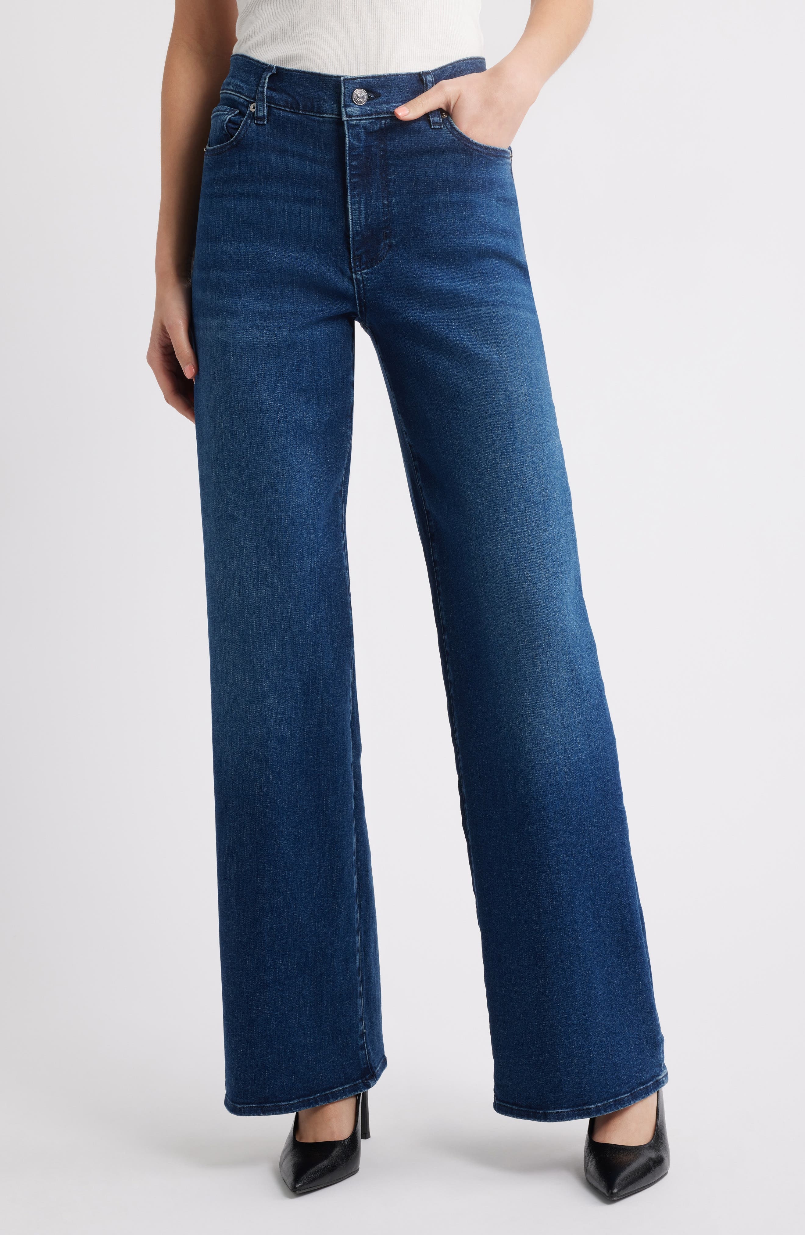 FRAME Le Slim Palazzo High Waist Wide Leg Jeans in Keepsake at Nordstrom - 1