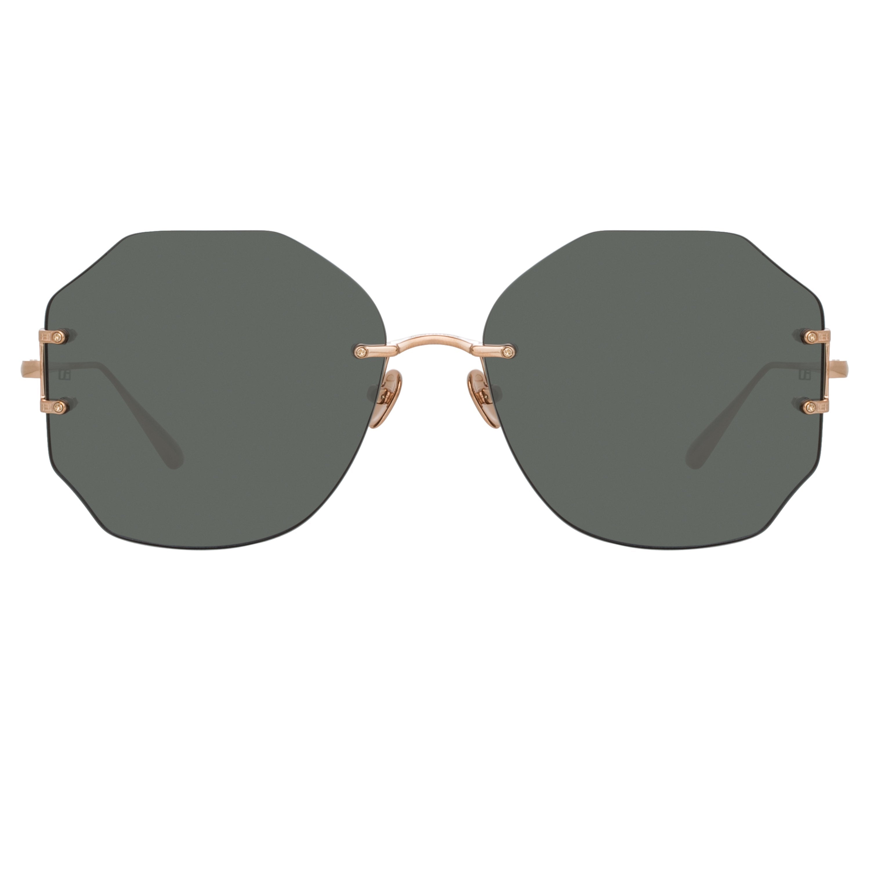 LISETTE OVERSIZED SUNGLASSES IN ROSE GOLD - 2