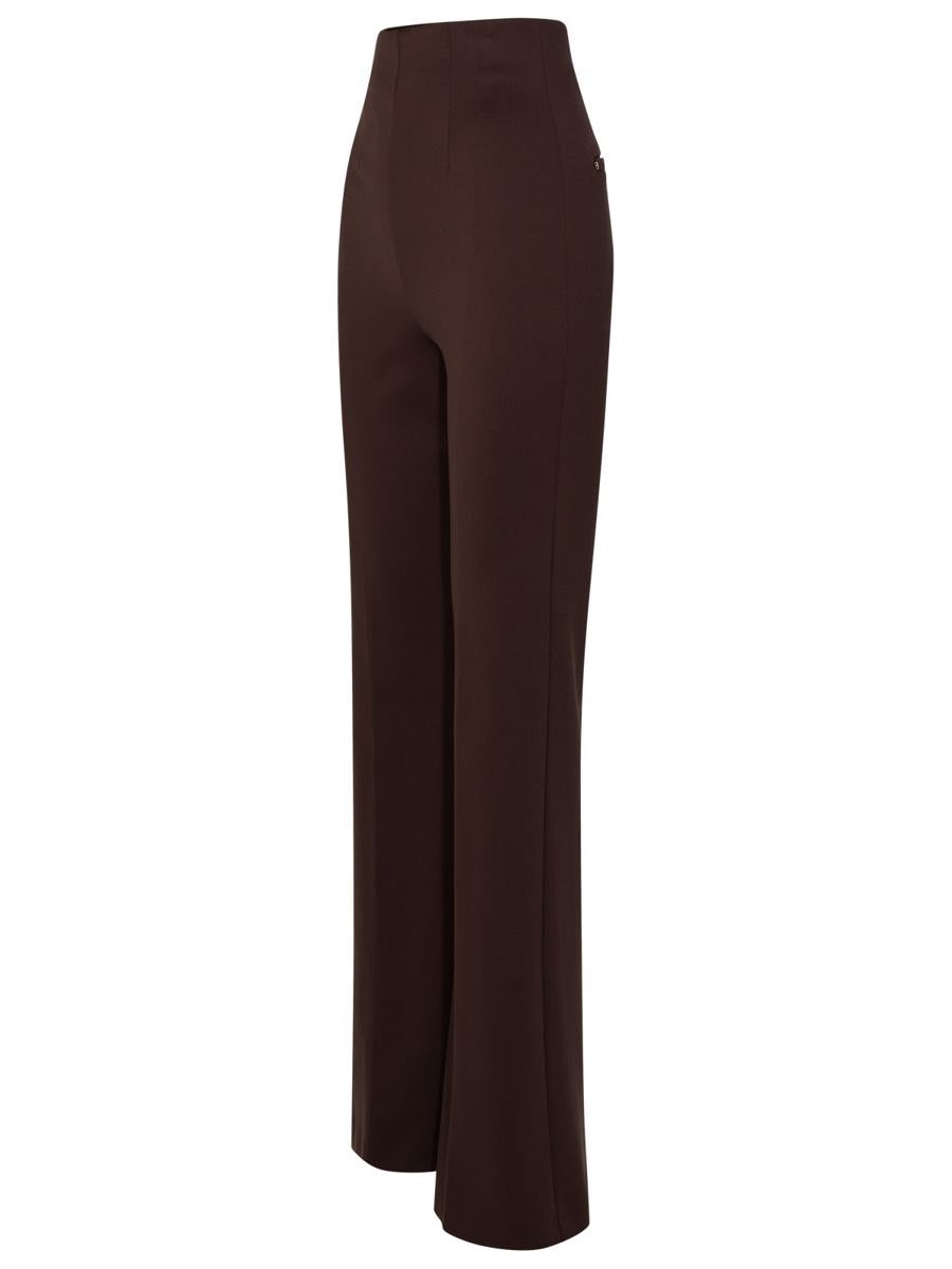 SPORTMAX BROWN POLYAMIDE TROUSERS - 2