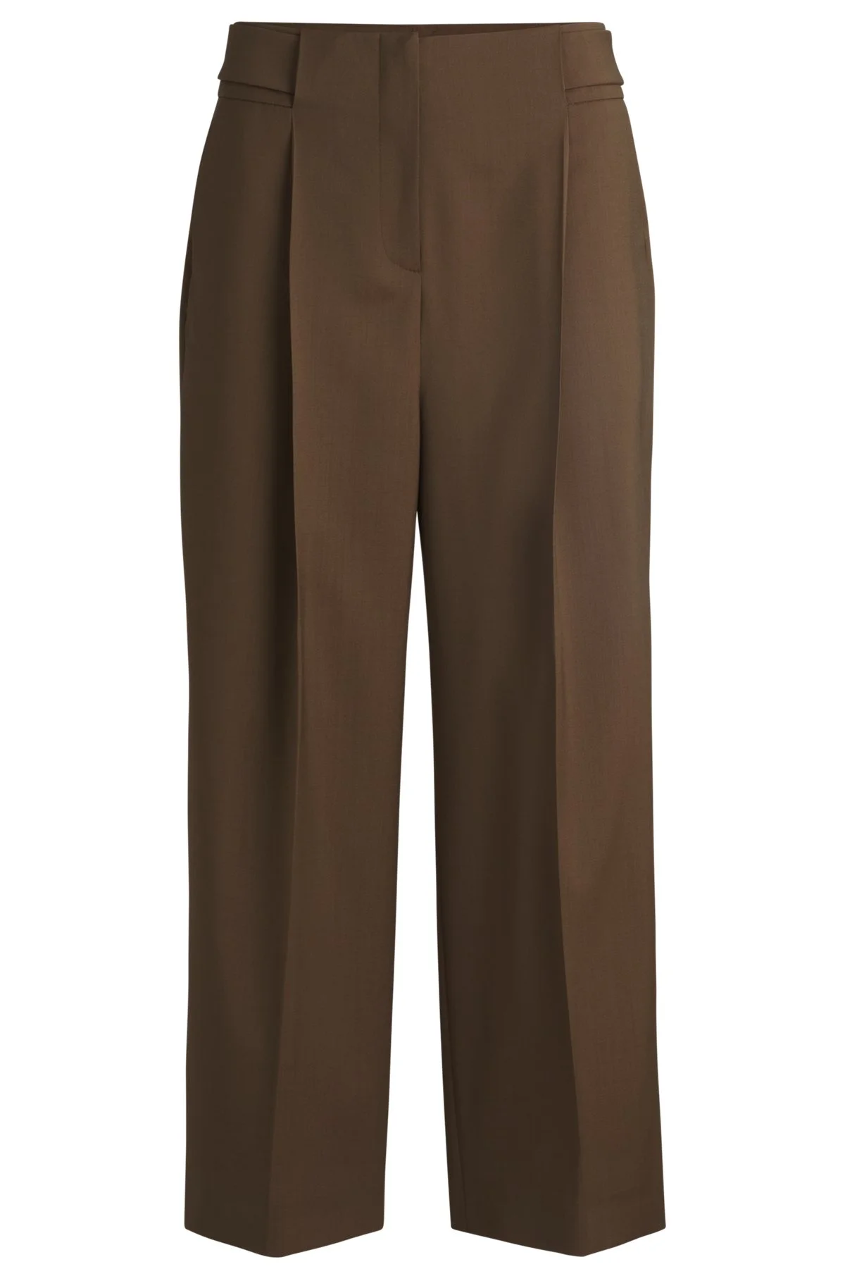REGULAR-FIT HIGH-WAISTED TROUSERS IN WOOL - 1