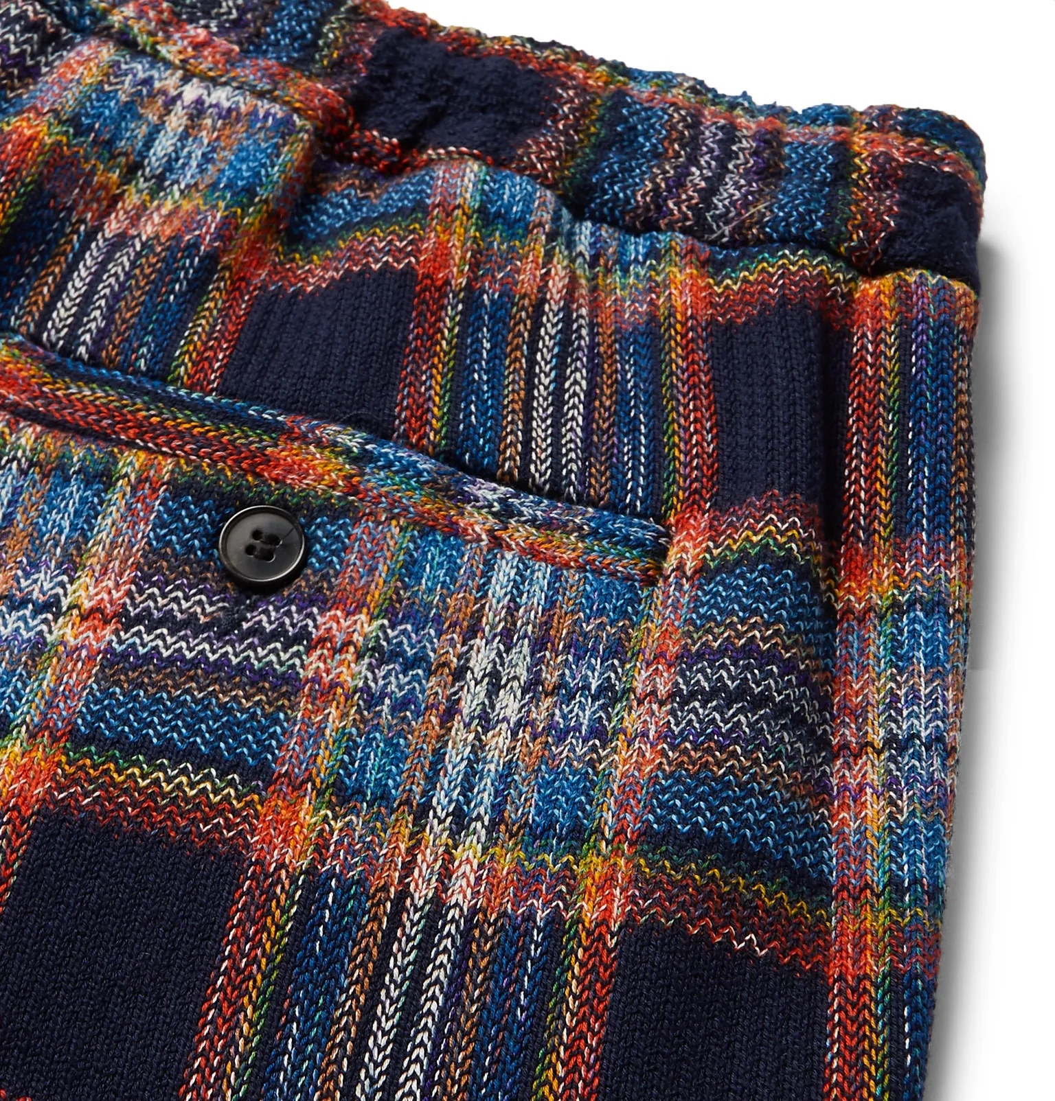 Slim-Fit Checked Crochet-Knit Cotton and Wool-Blend Shorts - 5