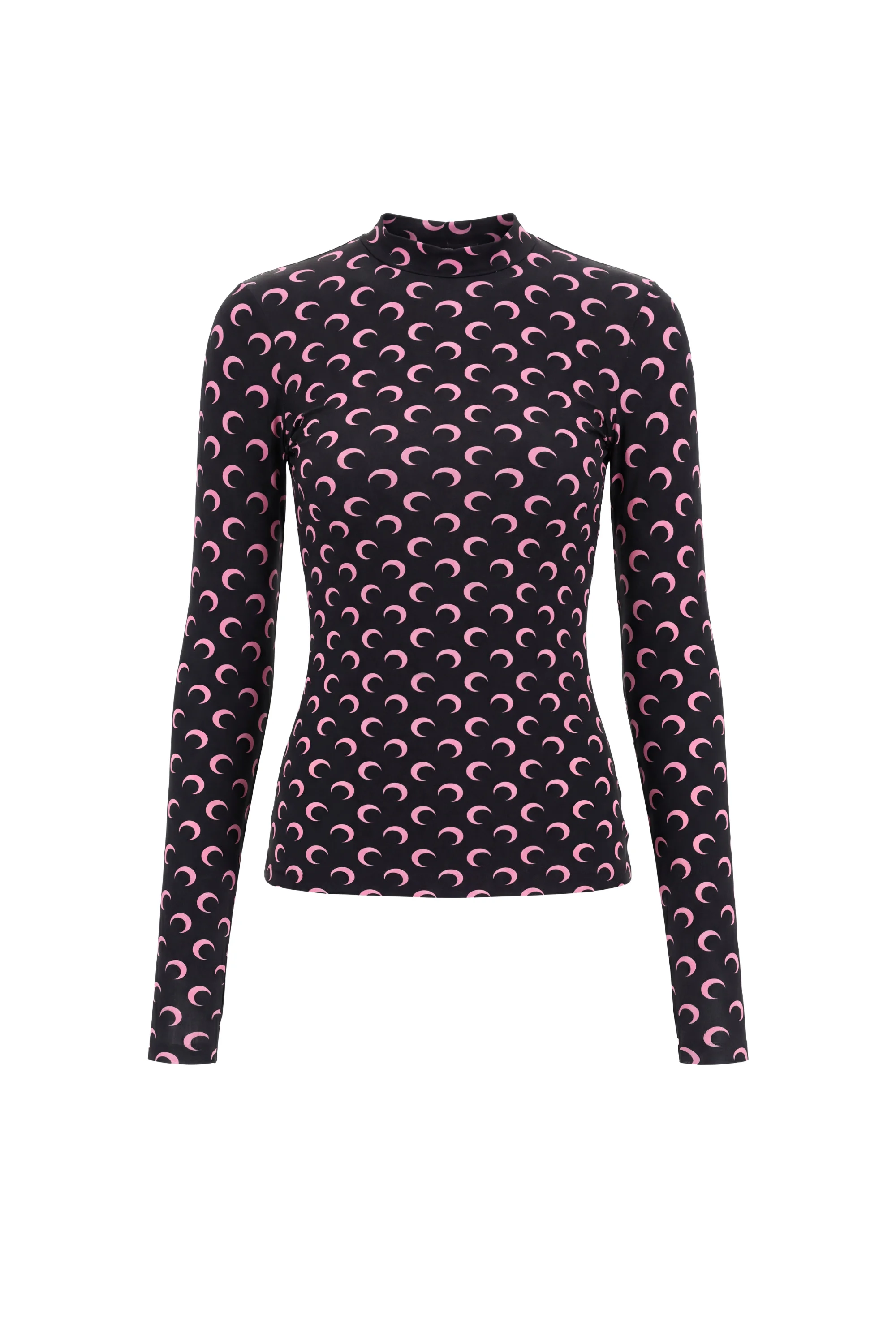 MOON PRINTED JERSEY LS HIGHNECK TOP - 1