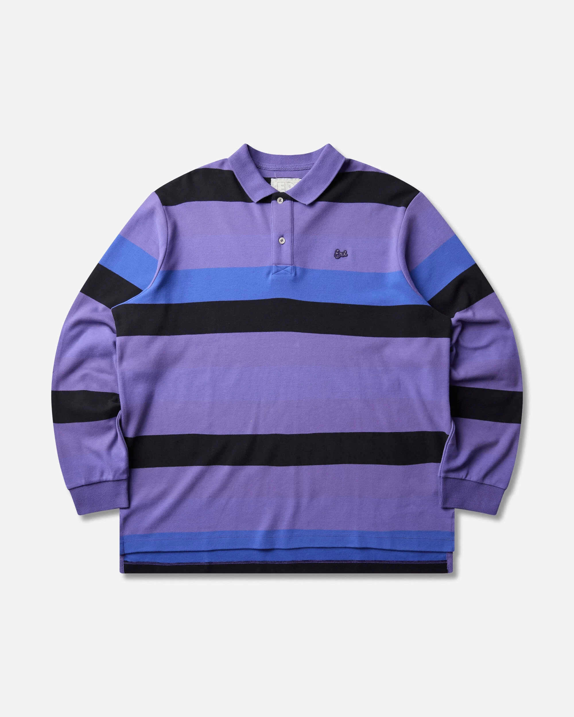 Striped Longsleeve Rugby Polo Purple - 1