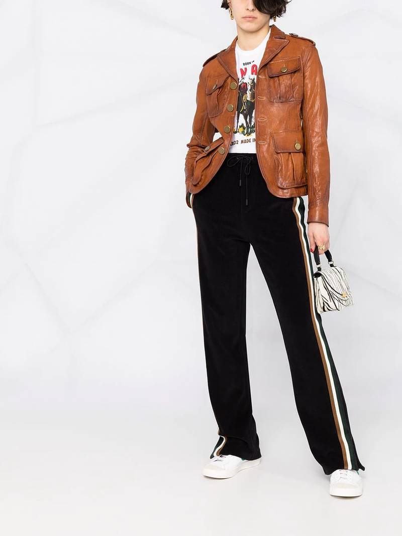 DSQUARED2 side-stripe corduroy track pants outlook