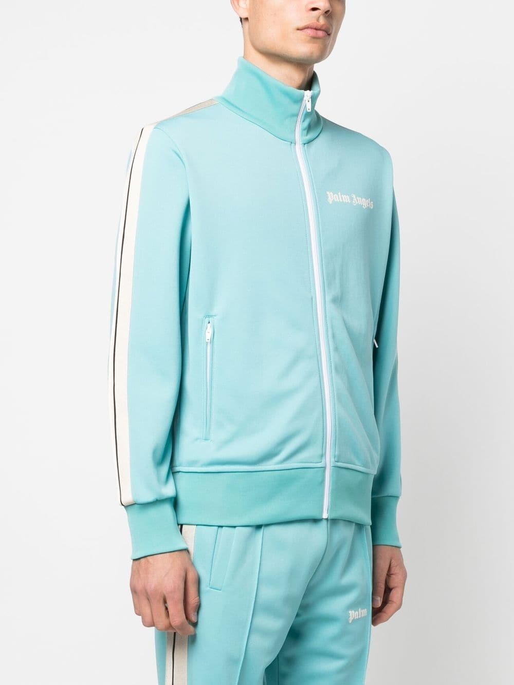 logo-print zip-up track jacket - 3