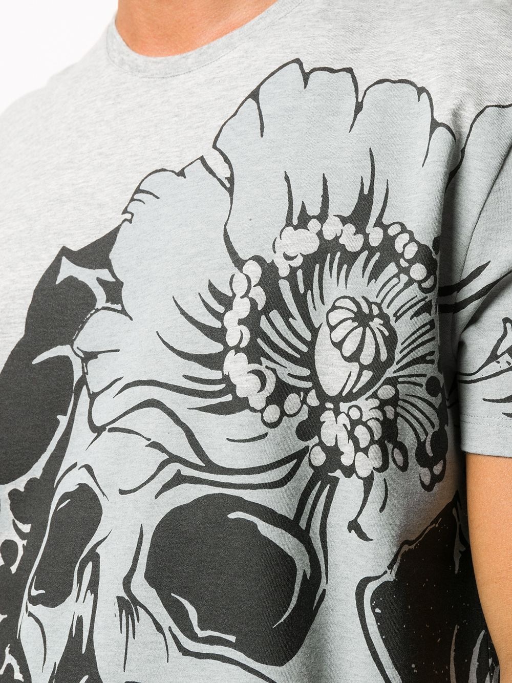 flower skull print T-shirt - 5