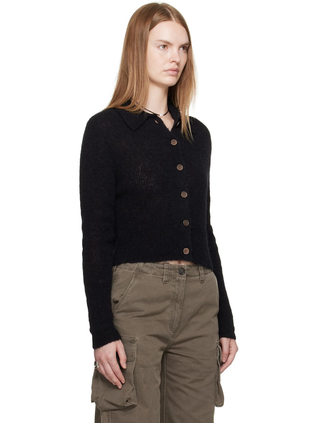 Black Mazzy Polo Cardigan - 2
