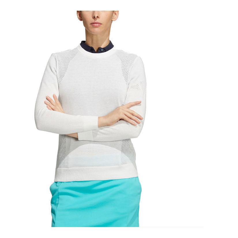 (WMNS) adidas Play Green Pullover Sweater 'White' HA5845 - 2
