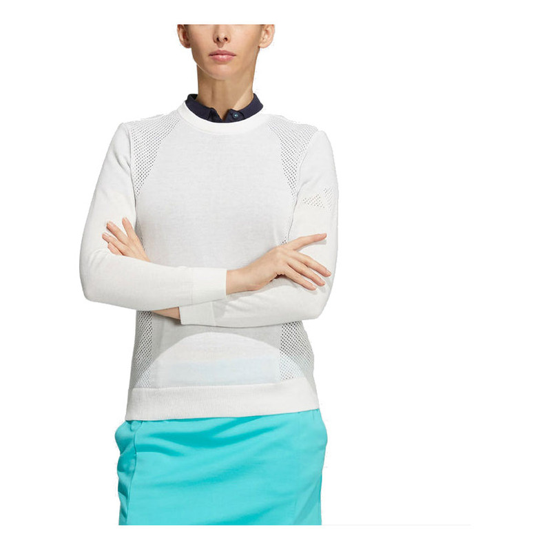 adidas (WMNS) adidas Play Green Pullover Sweater 'White' HA5845 outlook