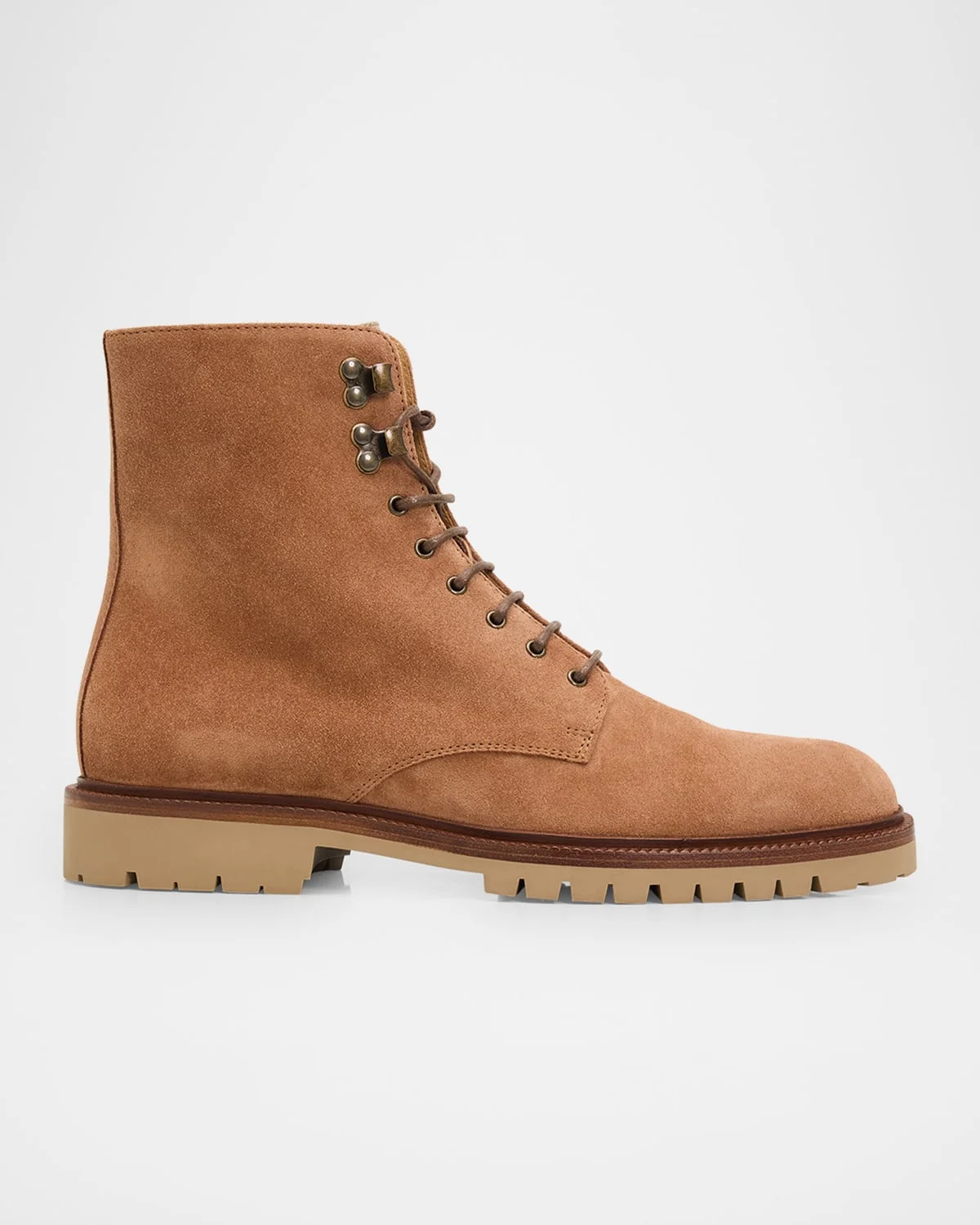 Men's Suede Lug-Sole Lace-Up Boots - 1