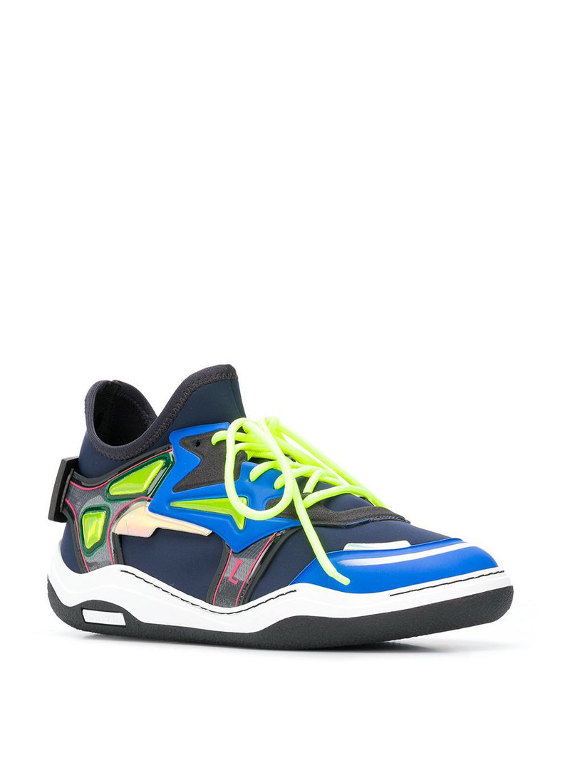 Lanvin contrast panel sneakers outlook