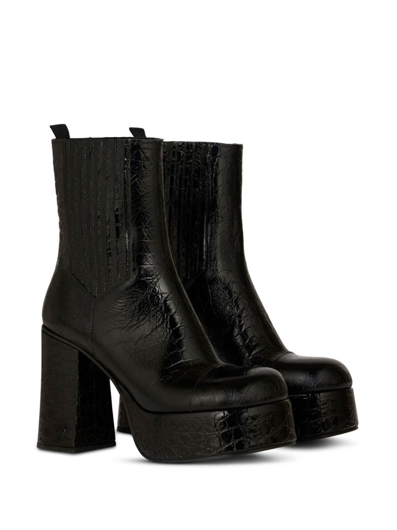 Etro embossed-leather platform ankle boots outlook