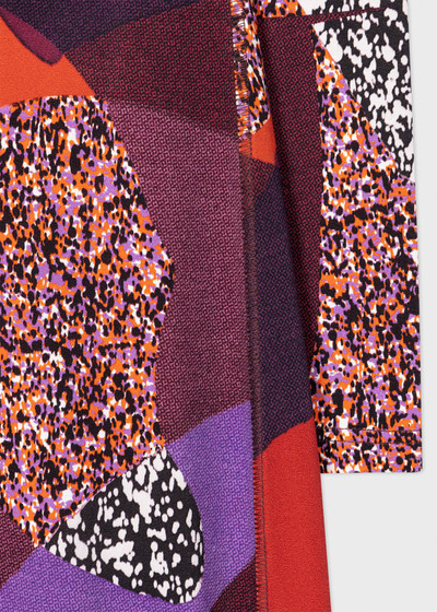 Paul Smith Pink 'Botanical Collage' Print Jersey Shirt Dress outlook