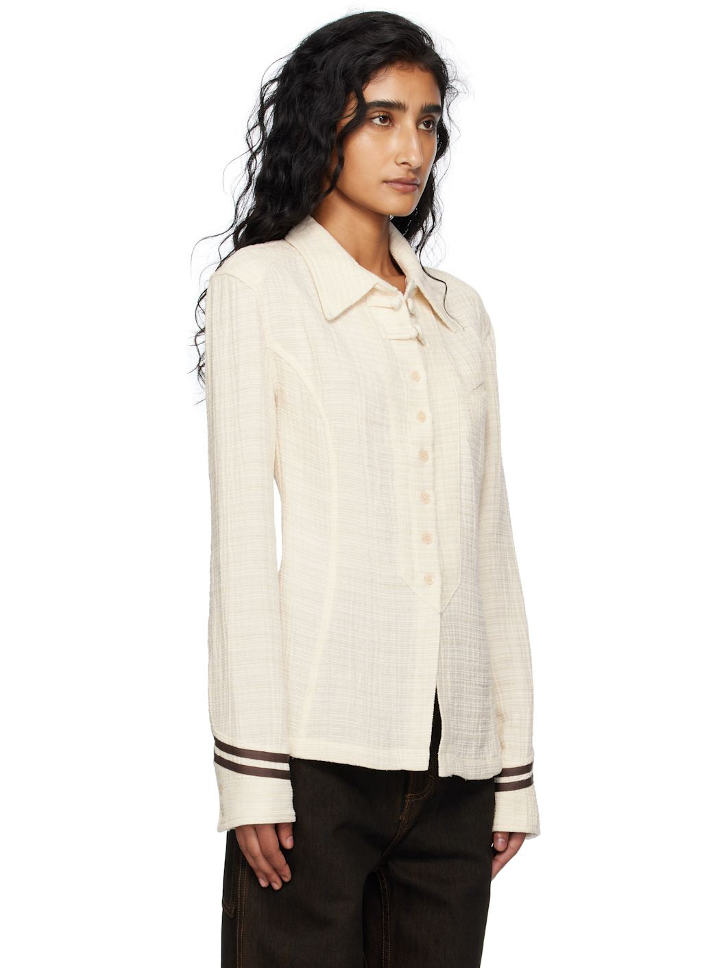 Beige Sailor Cuffs Shirt - 2