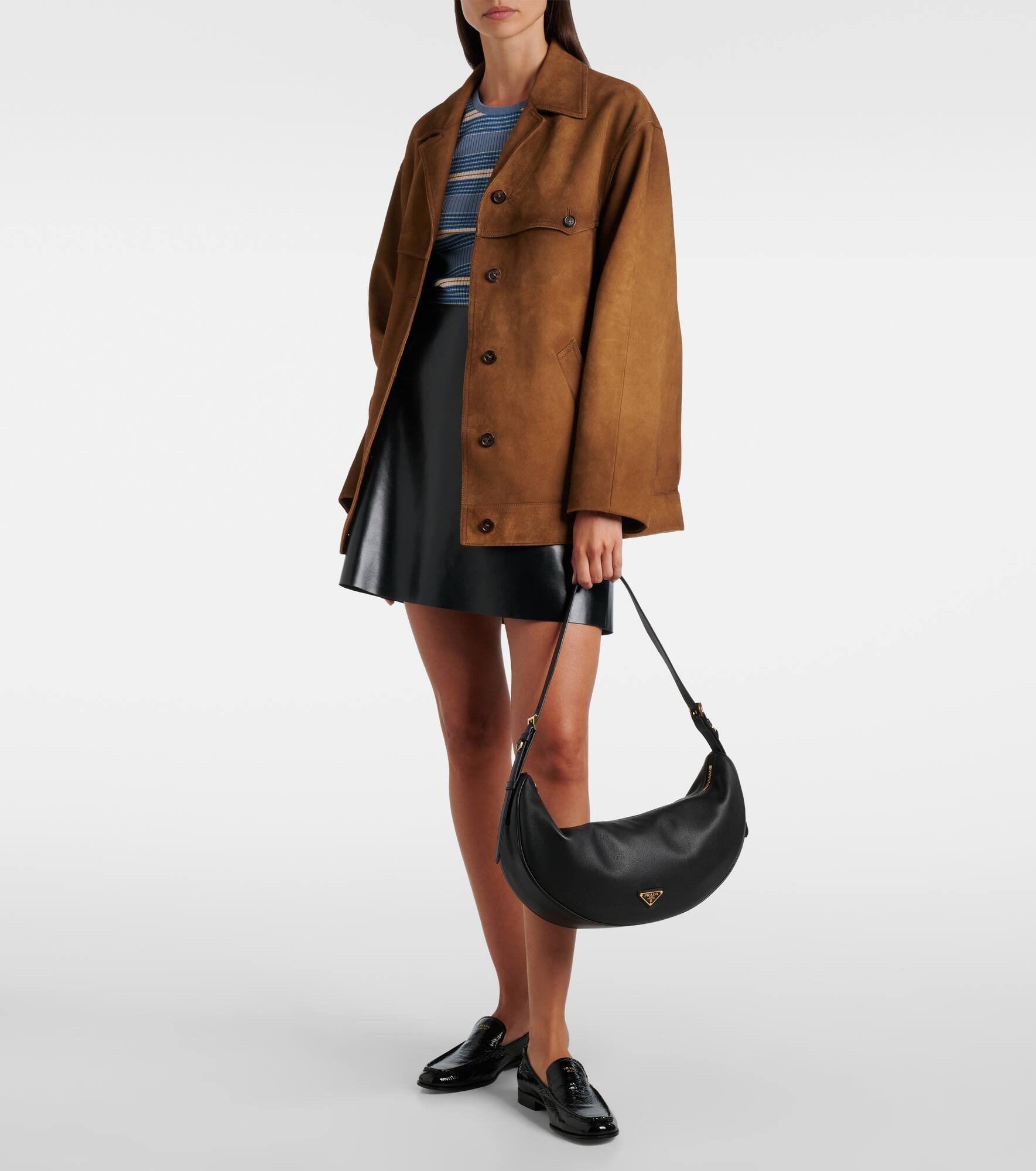 Demi-Lune Large leather shoulder bag - 5